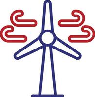 Wind Turbine Line Two Color Icon vector