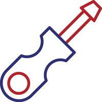 Screwdriver Line Two Color Icon vector