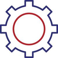 Gear Line Two Color Icon vector
