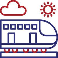 High Speed Train Line Two Color Icon vector