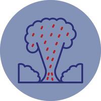 Nuclear Explosion Line Two Color Circle Icon vector