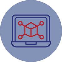 Simulation Line Two Color Circle Icon vector