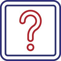 Question Mark Line Two Color Icon vector