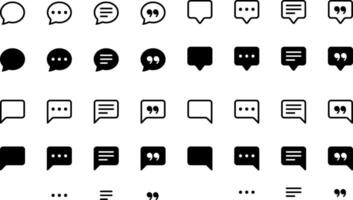 Chat icon symbol . Set of Chat Bubble Line and fill Icons. Message icons, dialogue, comment chatting quote paragraph. Social network chatting window editable eps collection vector