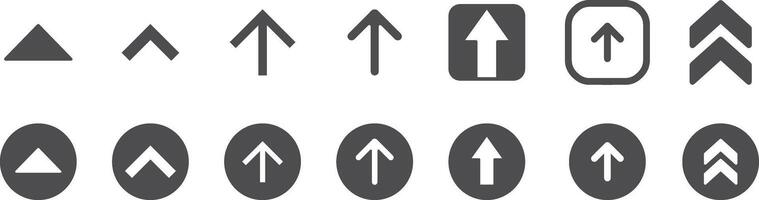 Arrow icon set cursor arrow up down and symbol icons. Modern simple solid arrows collection web design, mobile apps, interface minimal flat, solid line left right top bottom direction path way media vector
