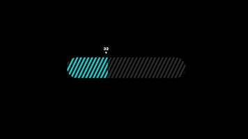 Colorful animation progress loading bar 0 to 100 loading animation alpha transparent background. 4K Resolution video