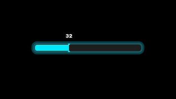 Colorful animation progress loading bar 0 to 100 loading animation alpha transparent background. 4K Resolution video