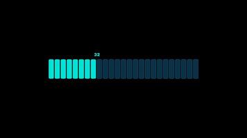 Colorful animation progress loading bar 0 to 100 loading animation alpha transparent background. 4K Resolution video