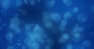 Animated background with a blue gradient and snowflakes falling. The snowflakes are various sizes and rotate as they fall video