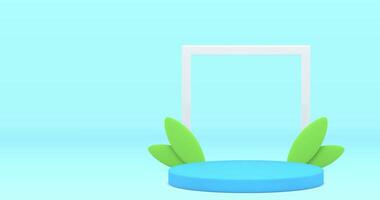 3d podium frame advertising space spring design minimalist empty foundation studio background animation video