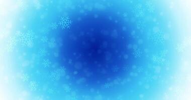 Animated background with a blue gradient and snowflakes falling. The snowflakes are various sizes and rotate as they fall video
