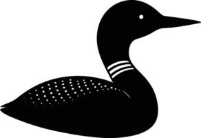 loon silhouette illustration isolated on white background eps 10 vector