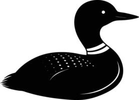 loon silhouette illustration isolated on white background eps 10 vector