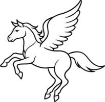 illustration image of a silhouette of a mythical creature of pegasus on a white background. vector
