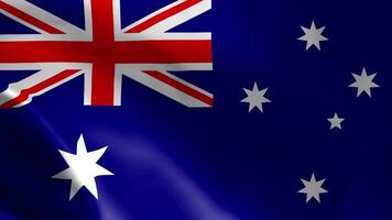 australier flagga i de vind. detaljerad tyg textur. video
