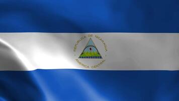 Nicaragua flag in the wind. Detailed fabric texture. video
