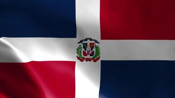 Dominican Republic flag in the wind. Detailed fabric texture. video