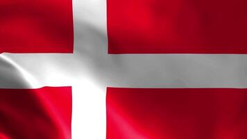 Danish flag in the wind. Detailed fabric texture. video