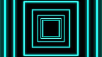 looped 3d animation, neon tunnel with rotating square frames. Abstract cycled background video
