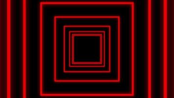 looped 3d animation, neon tunnel with rotating square frames. Abstract cycled background video