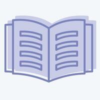 Icon Open Book. related to Book symbol. two tone style. simple design illustration vector