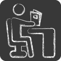Icon Reading. related to Book symbol. chalk Style. simple design illustration vector