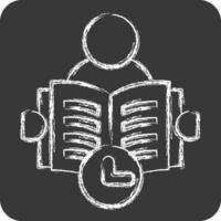 Icon Reading Time. related to Book symbol. chalk Style. simple design illustration vector