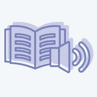 Icon Audio Book. related to Book symbol. two tone style. simple design illustration vector