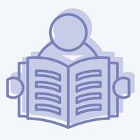 Icon Read. related to Book symbol. two tone style. simple design illustration vector