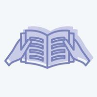 Icon Read A Book. related to Book symbol. two tone style. simple design illustration vector