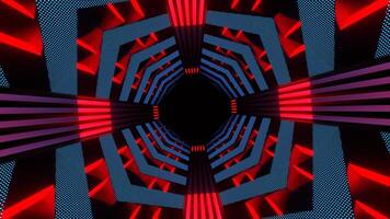 Blue and Red Neon Endless Arrow Tunnel Background VJ Loop in 4K video