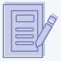 Icon Diary. related to Book symbol. two tone style. simple design illustration vector