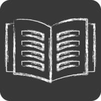 Icon Open Book. related to Book symbol. chalk Style. simple design illustration vector