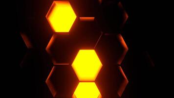 Orange and White Abstract Hexagons Strobe Background VJ Loop in 4K video