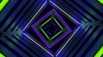 Purple and Light Green Neon Motion Effect Tunnel Background VJ Loop in 4K video