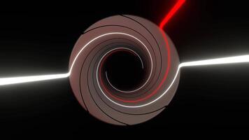 Red and White Rotating Spiral Lines Strobe Background VJ Loop in 4K video