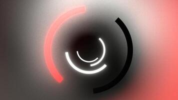 White and Red Abstract Neon Half Ring Strobe Background VJ Loop in 4K video