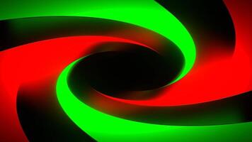Green and Red Neon Lines Move on Spiral Background VJ Loop in 4K video