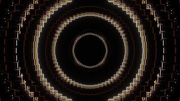 Orange and White Neon Light Moves in Circles Background VJ Loop in 4K video