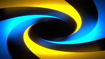 Blue and Yellow Neon Lines Move on Spiral Background VJ Loop in 4K video