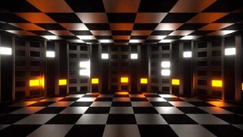 Orange and White Neon Circular Light Strobe Effect Background VJ Loop in 4K video