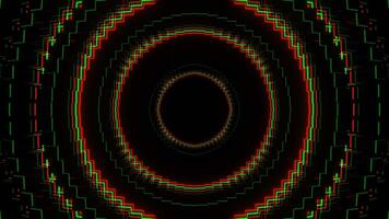 Green and Red Neon Light Moves in Circles Background VJ Loop in 4K video