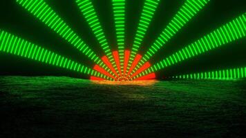 Green and Red Cyberpunk Sunset at Sea Background VJ Loop in 4K video