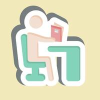 Sticker Reading. related to Book symbol. simple design illustration vector
