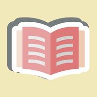 Sticker Open Book. related to Book symbol. simple design illustration vector