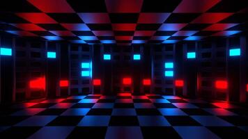 Red and Blue Neon Circular Light Strobe Effect Background VJ Loop in 4K video