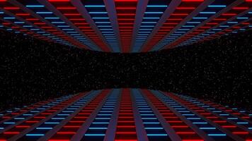 Red and Blue Neon Space Balcony Background VJ Loop in 4K video