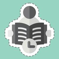 Sticker line cut Reading Time. related to Book symbol. simple design illustration vector