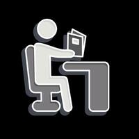 Icon Reading. related to Book symbol. glossy style. simple design illustration vector