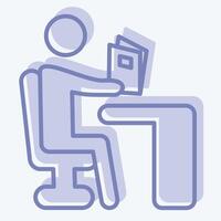 Icon Reading. related to Book symbol. two tone style. simple design illustration vector